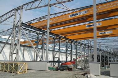 Bau einer Produktionshalle einer Stahlbaufirma in Schweden