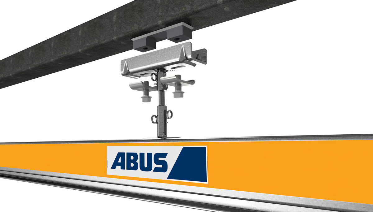 Anschweissblock zur Befestigung einer Krananlage an einer Stahlkonstrukton oder einer Stahlplatte. An die Anschweisselemente wird die ABUS Aufhängung geschraubt.